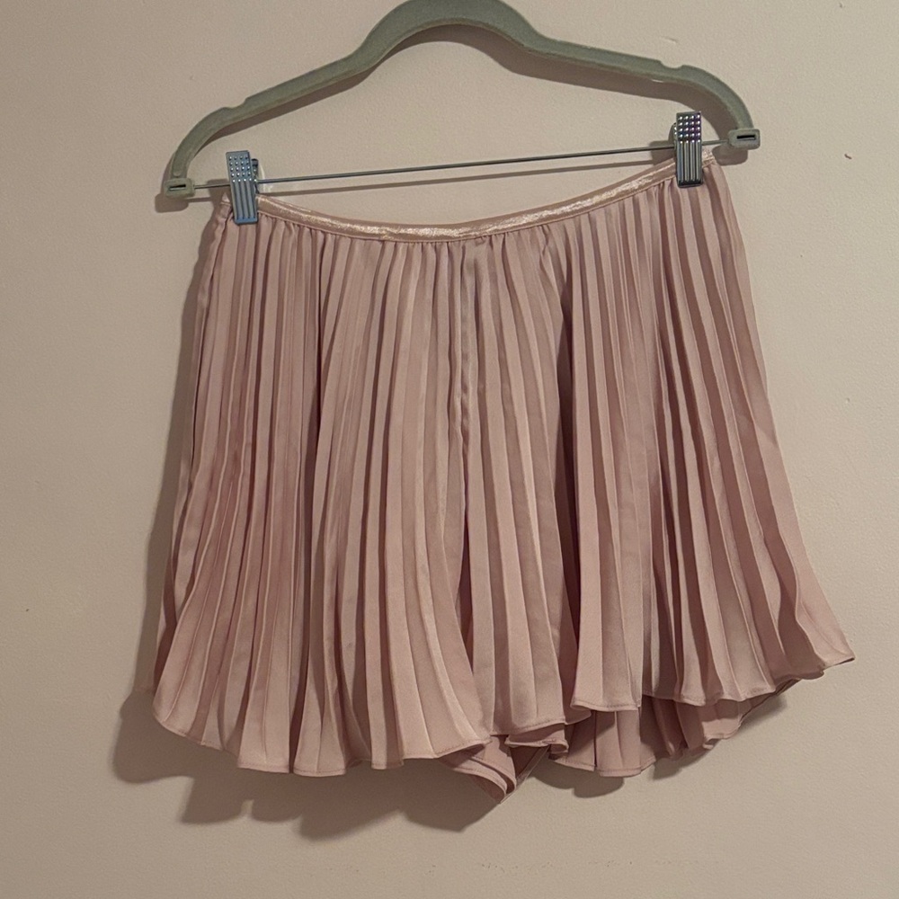 Anthropologie Blush Pleated Mini Skirt